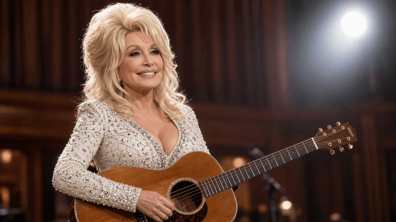 Illustrative country singer performing on a 1960s Nashville stage