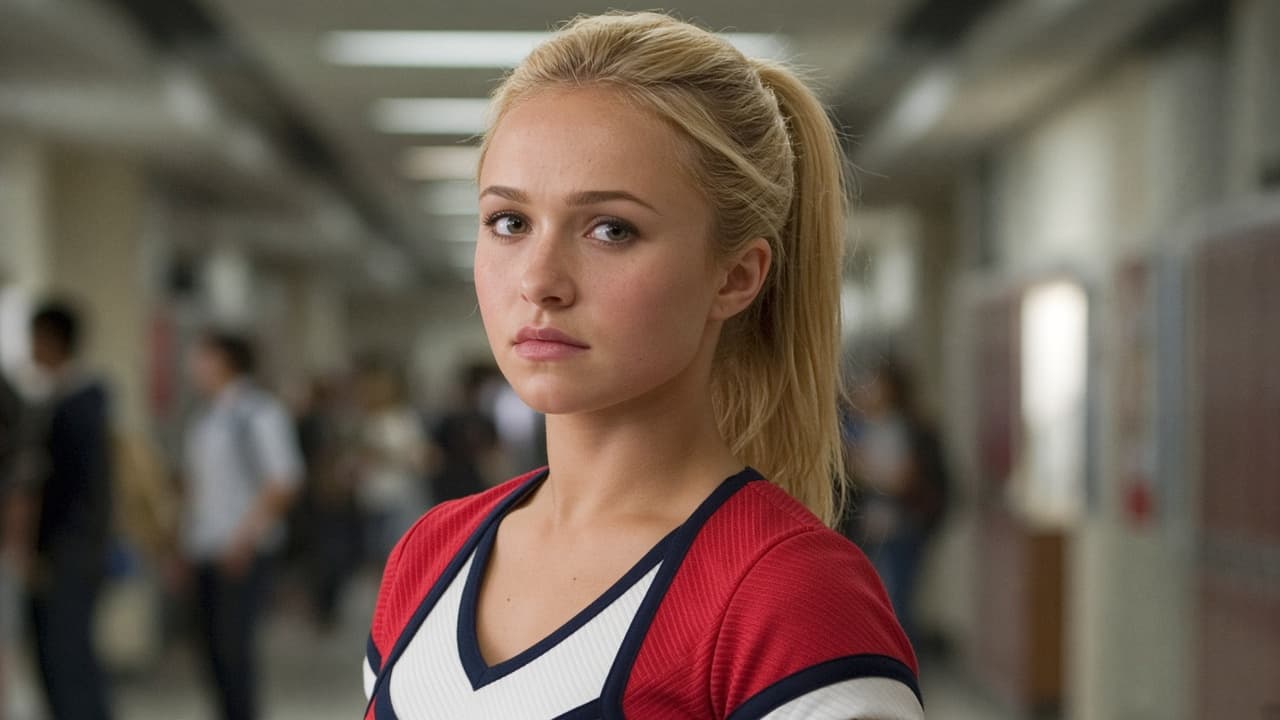 Illustrative scene of a cheerleader character from a 2000s superhero drama