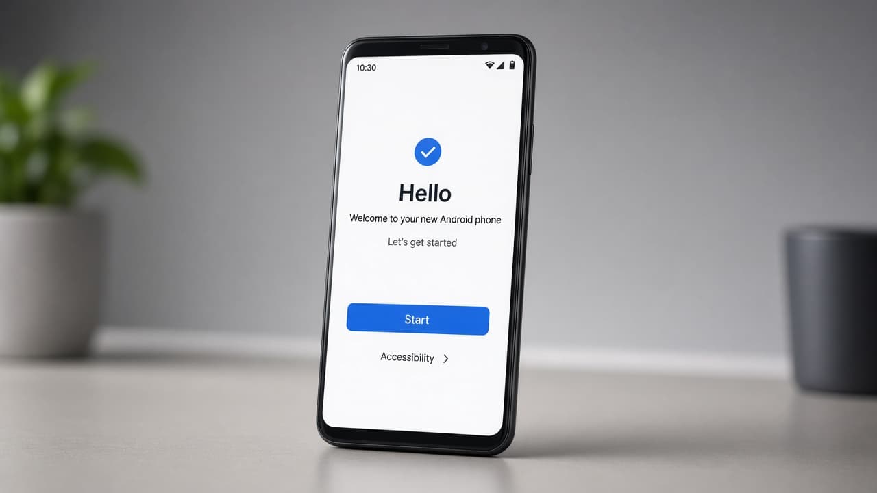 Android setup welcome screen after a successful factory reset