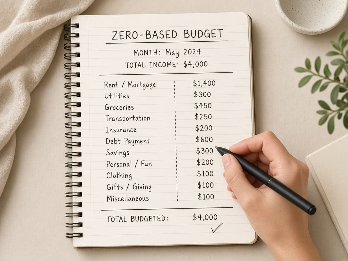 Spreadsheet rows adding to zero under monthly net income