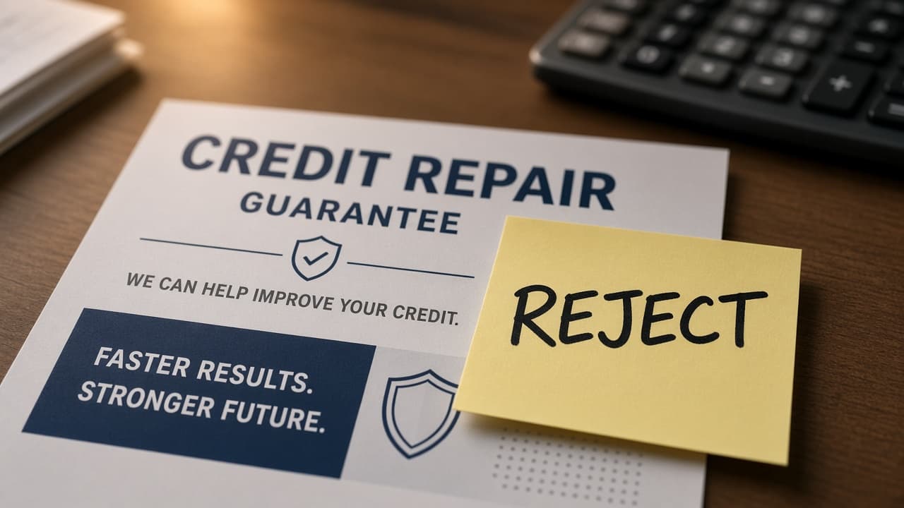 Credit repair guarantee advert marked reject