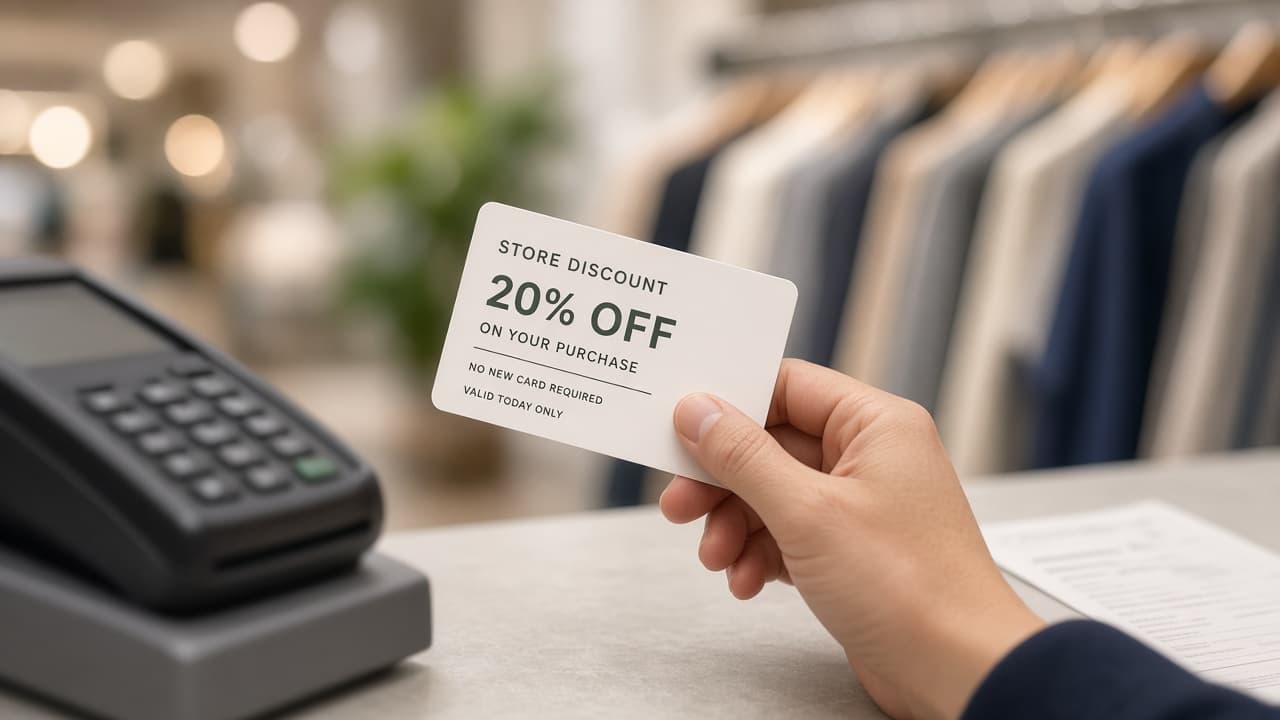 Store discount offer set aside without opening a new card