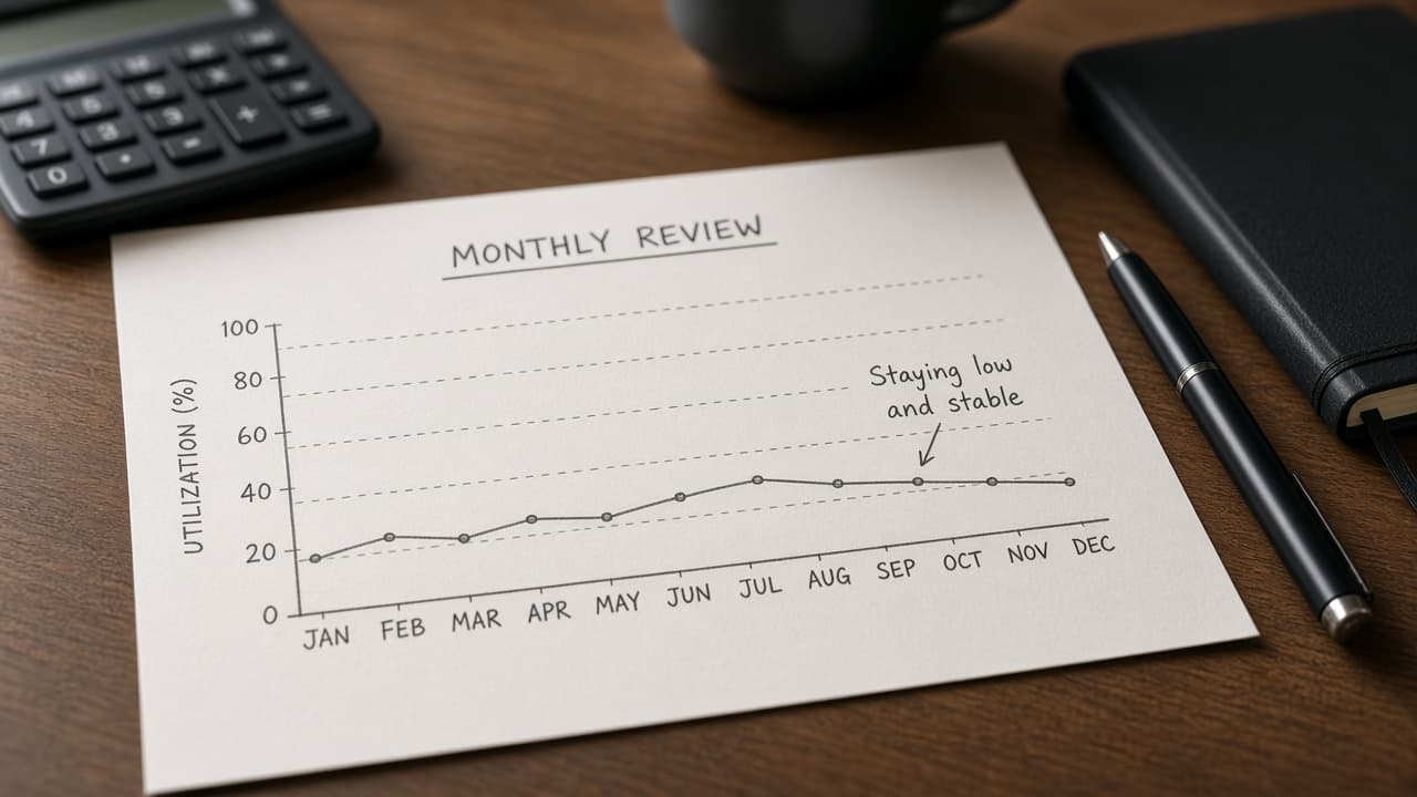 Utilization staying low on a monthly review chart