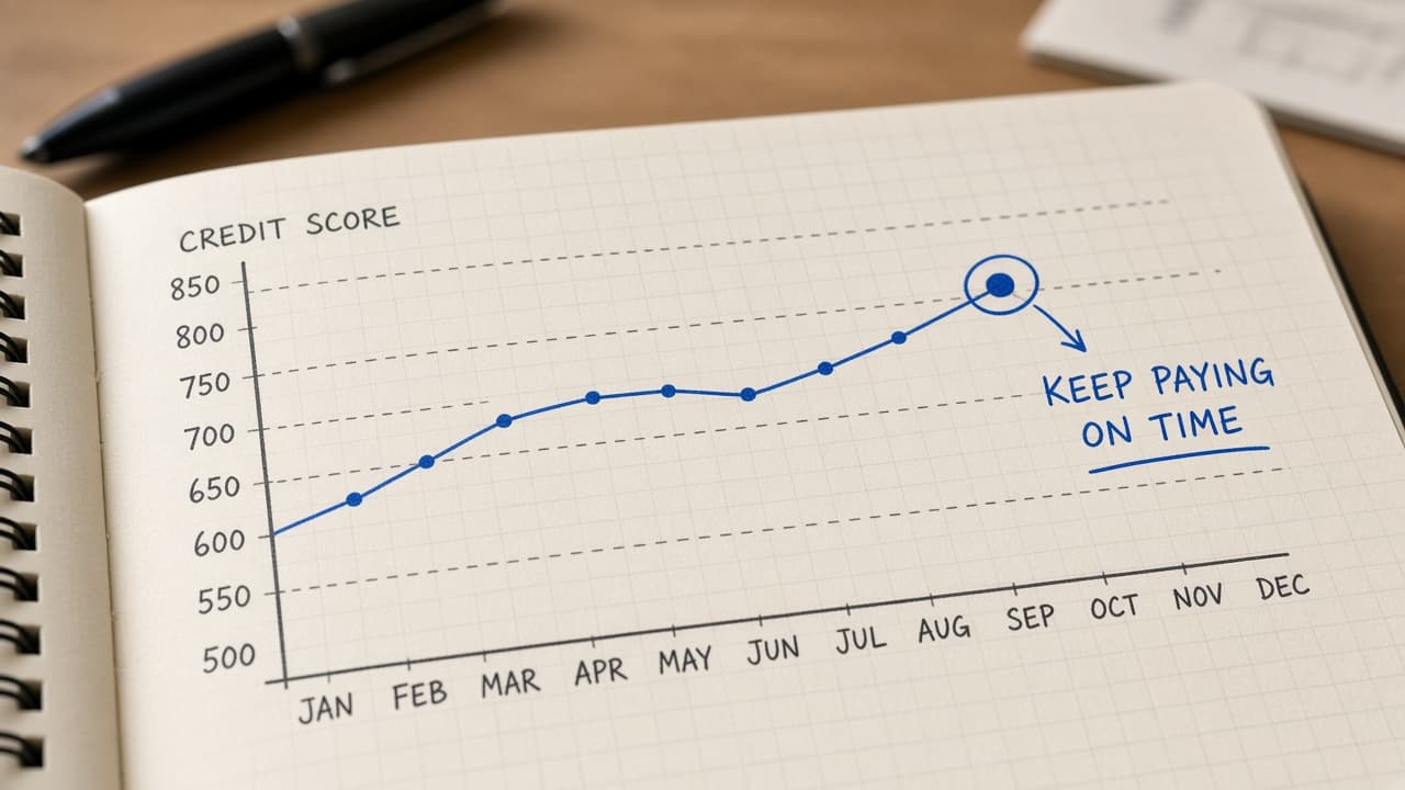 One flat score month marked keep paying on time