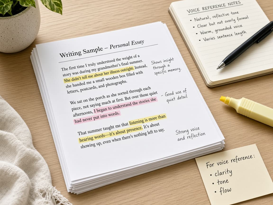 Draft sentence marked too polished with a rewrite note