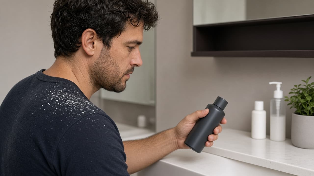 Medicated shampoo bottle pushed aside the day flakes first improve