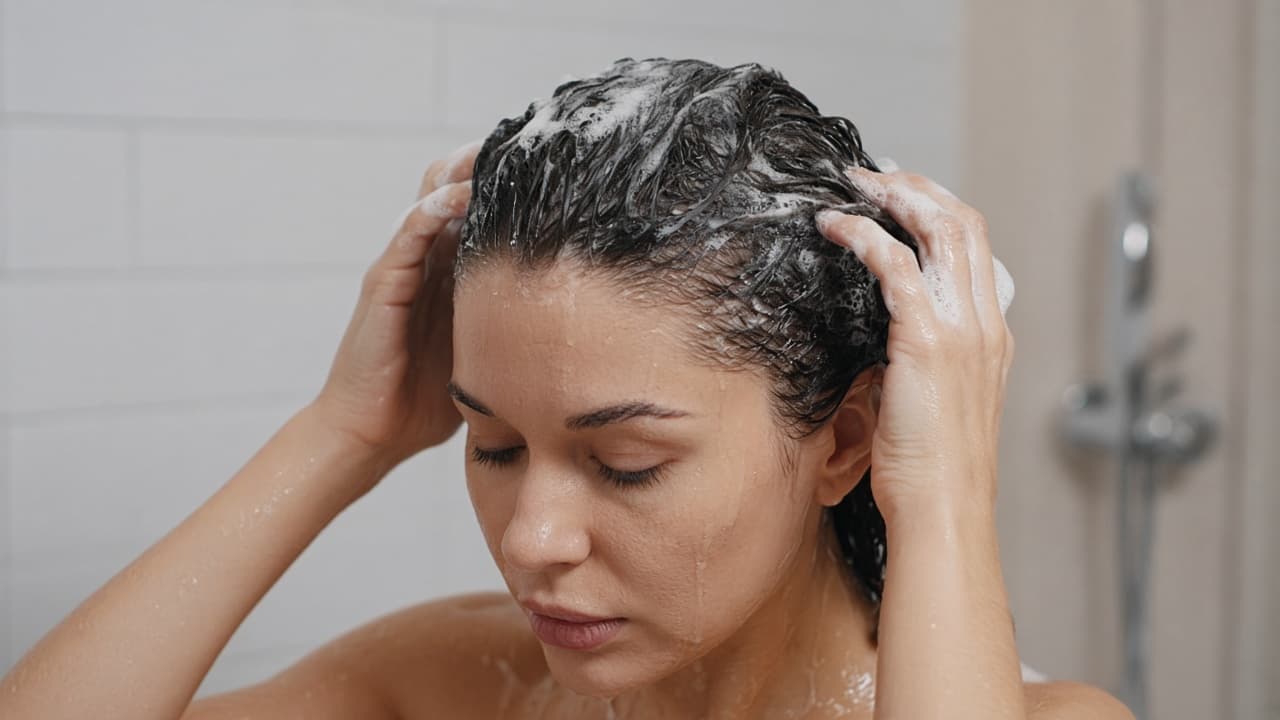 Medicine cabinet cleared of scalp products the night before a dermatology visit