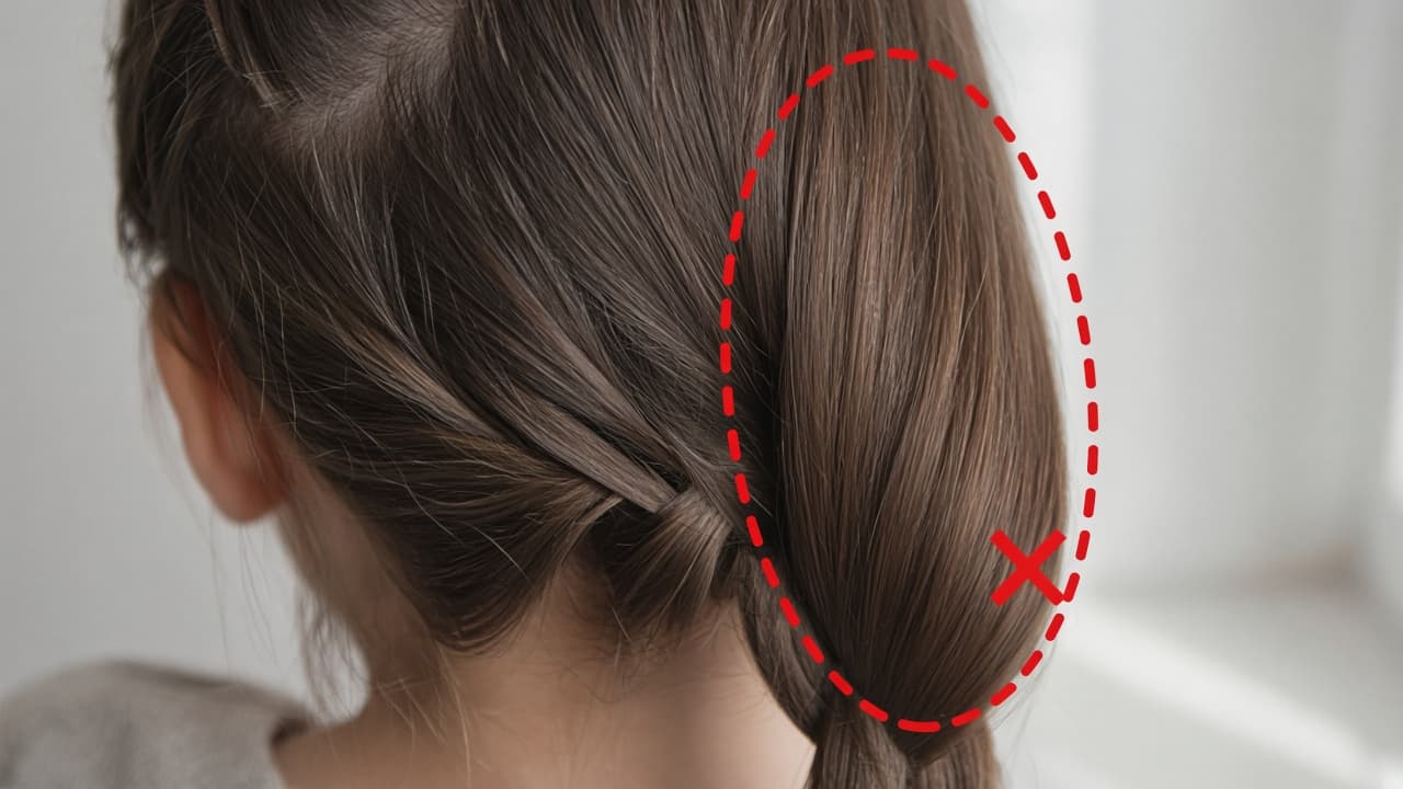 Uneven starter strands with one thick section marked as wrong