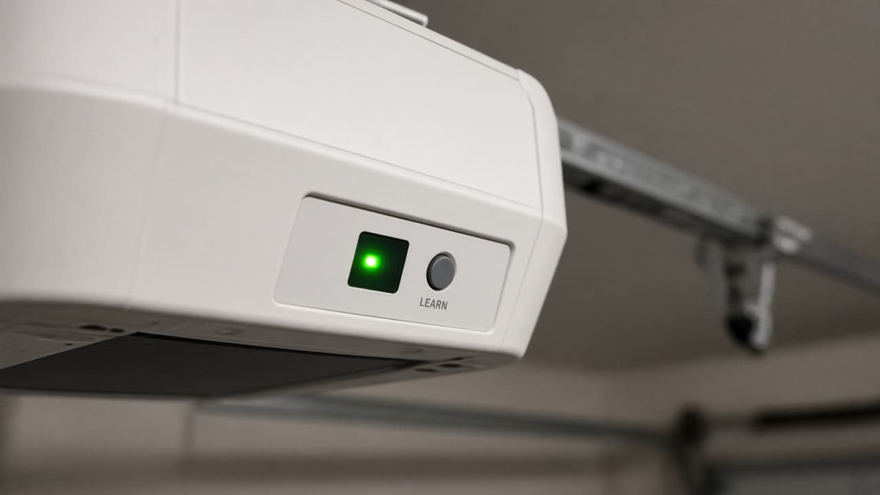 Indicator LED beside learn button illuminated on motor
