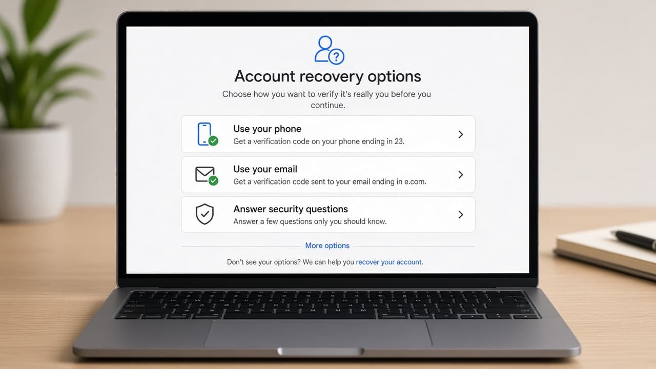 Google account recovery options before creating a duplicate