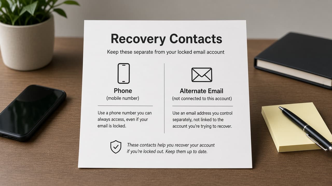 Diagram of recovery contacts independent from the locked Google Account