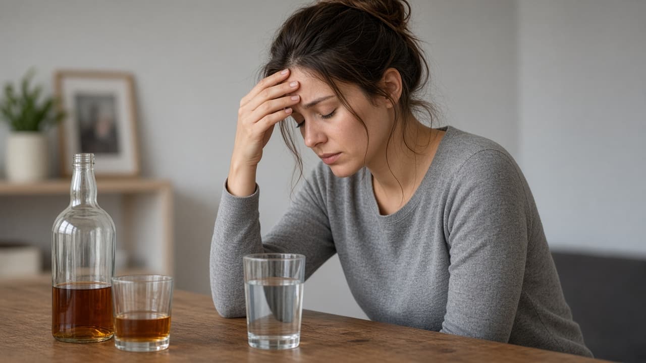 Alcohol set aside with water chosen instead during a headache