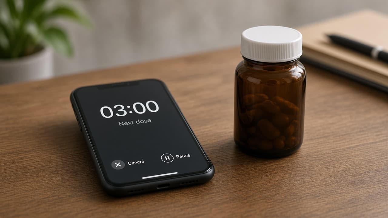 Phone timer set for next allowed pain-reliever dose