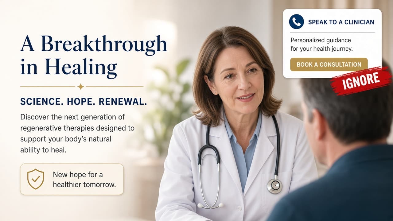 Miracle cure advert marked ignore beside clinician contact info