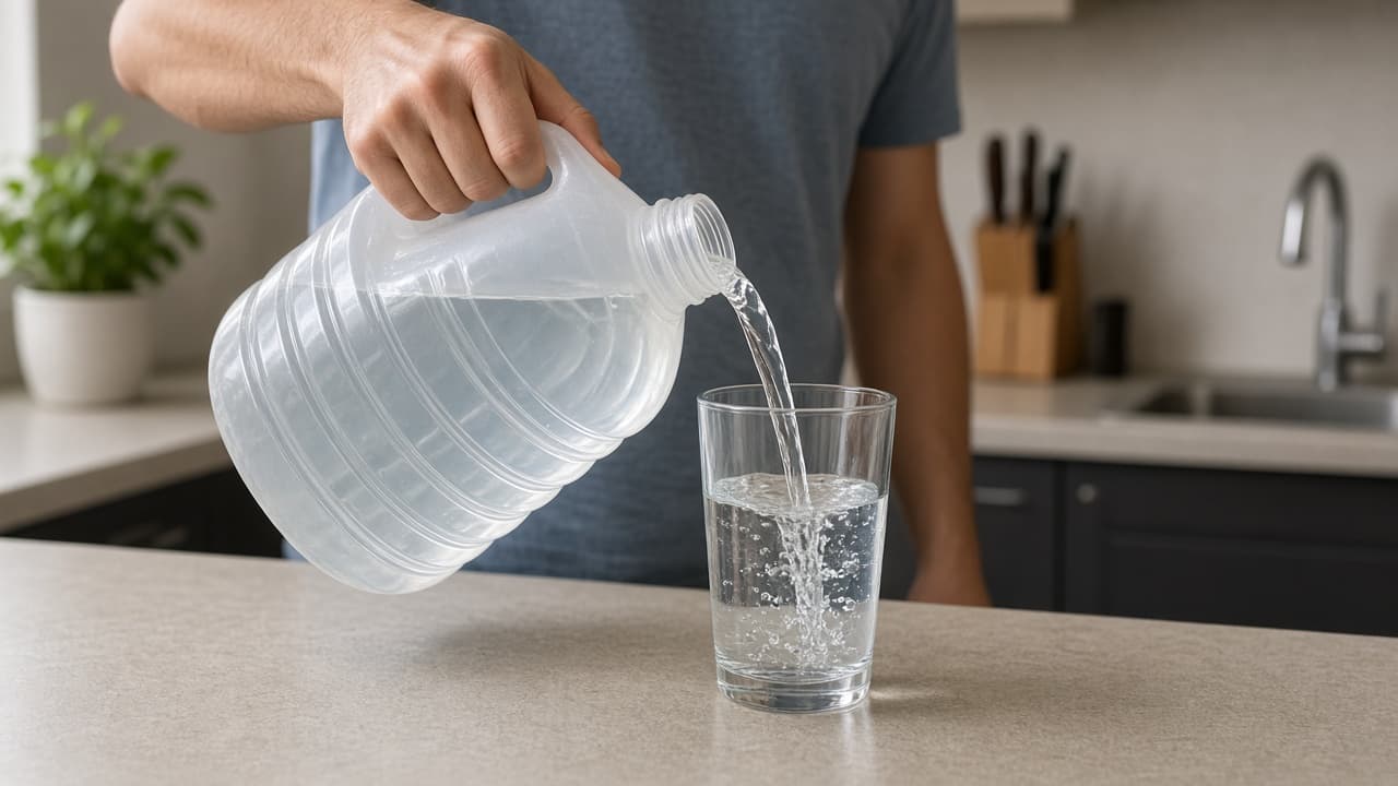 Small sips from a cup during mild nausea recovery