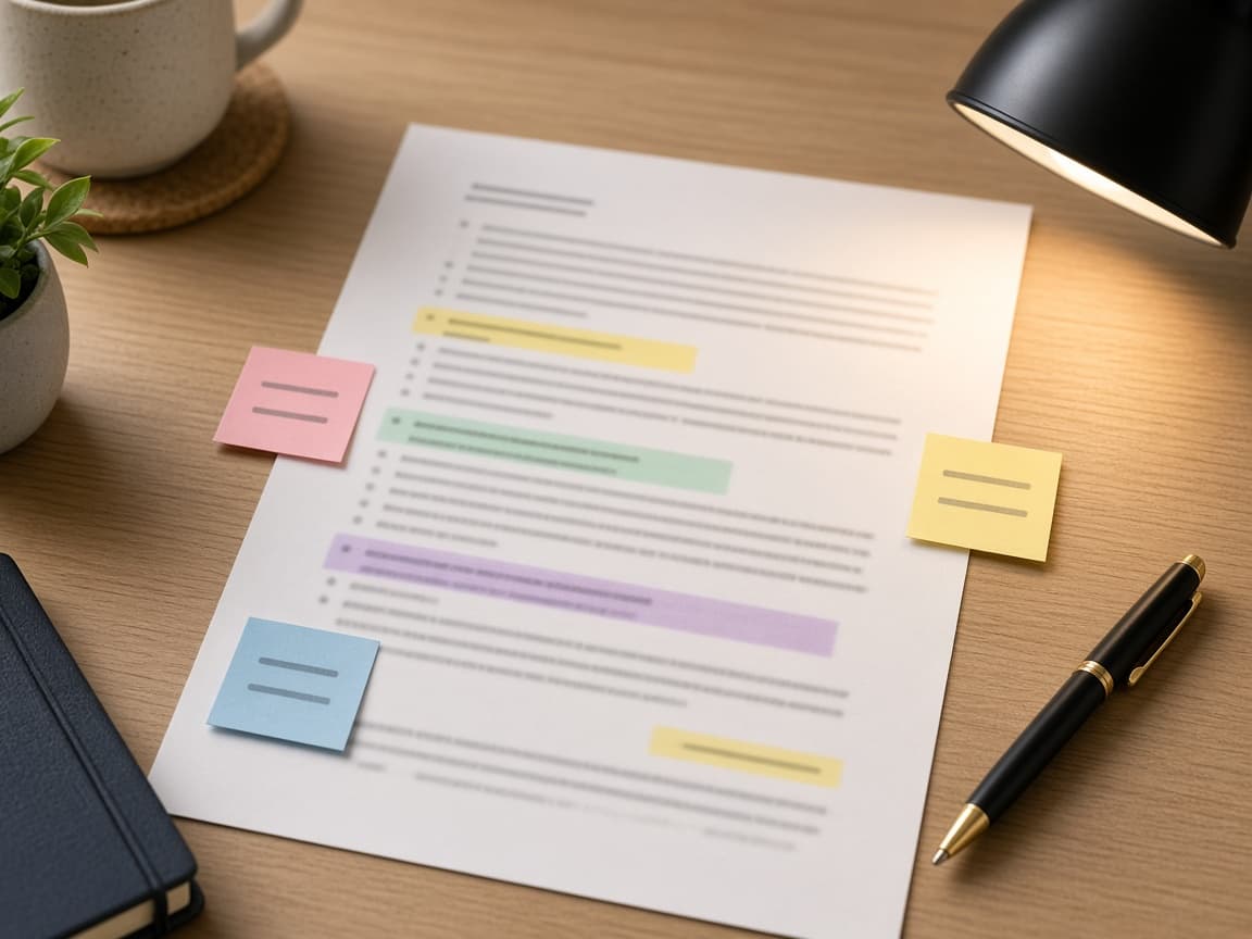 Job description highlights next to short company research notes