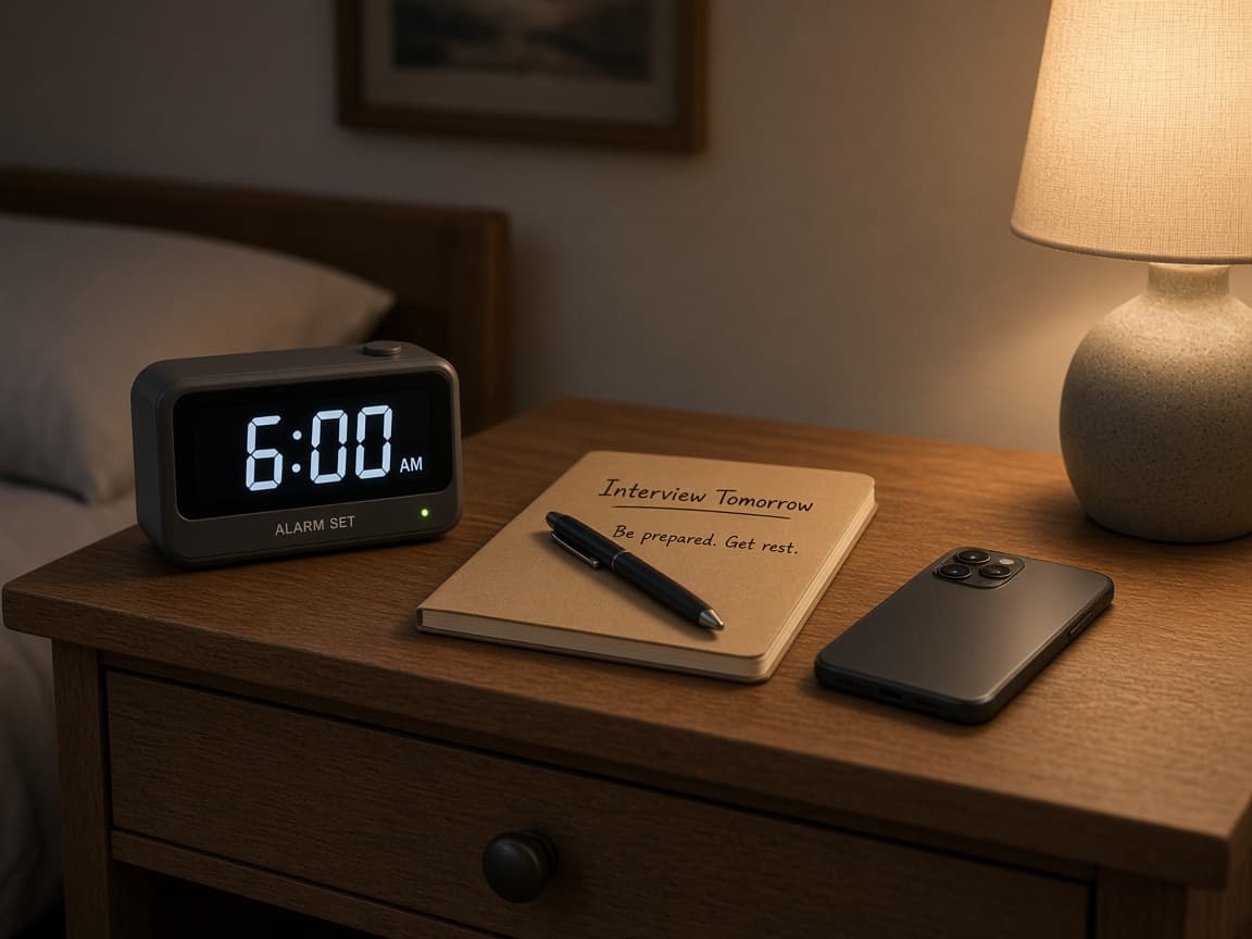 Clock showing a firm stop time for interview prep