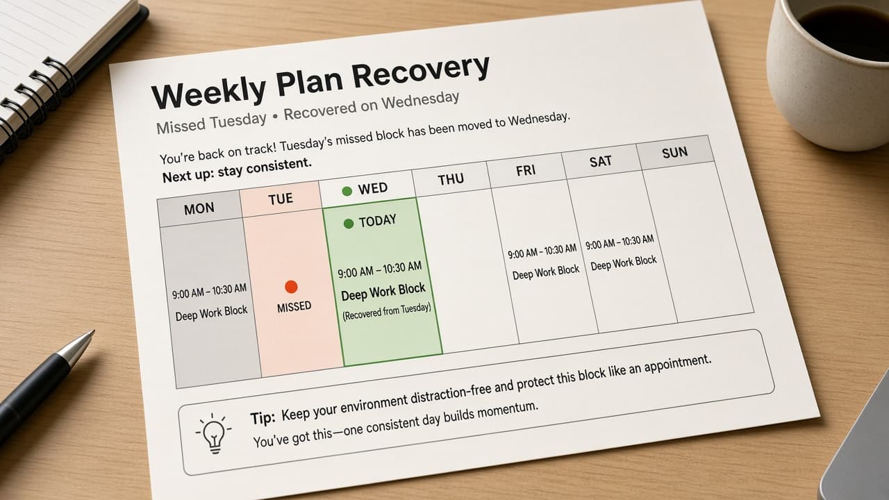 Week calendar recovered on Wednesday after a Tuesday miss