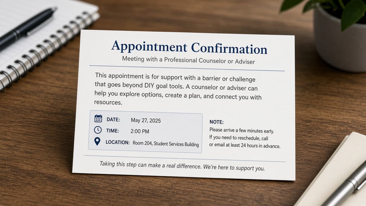 Appointment scheduled with a professional for a barrier beyond DIY