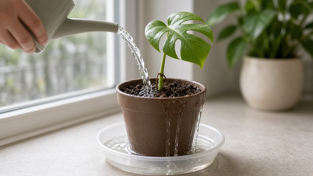 Pot as soon as you see any root bump