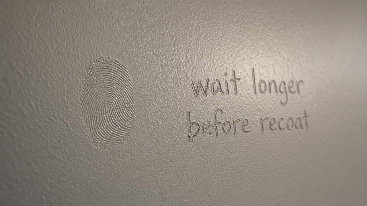 Fingerprint in soft paint marked wait longer before recoat