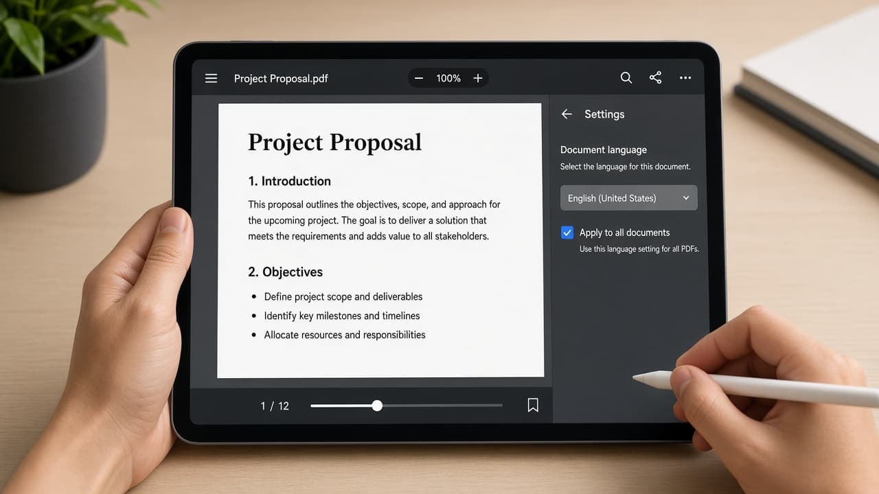 Acrobat language setting selected before Word export