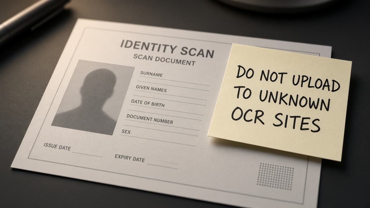 Identity scan marked do not upload to unknown OCR sites
