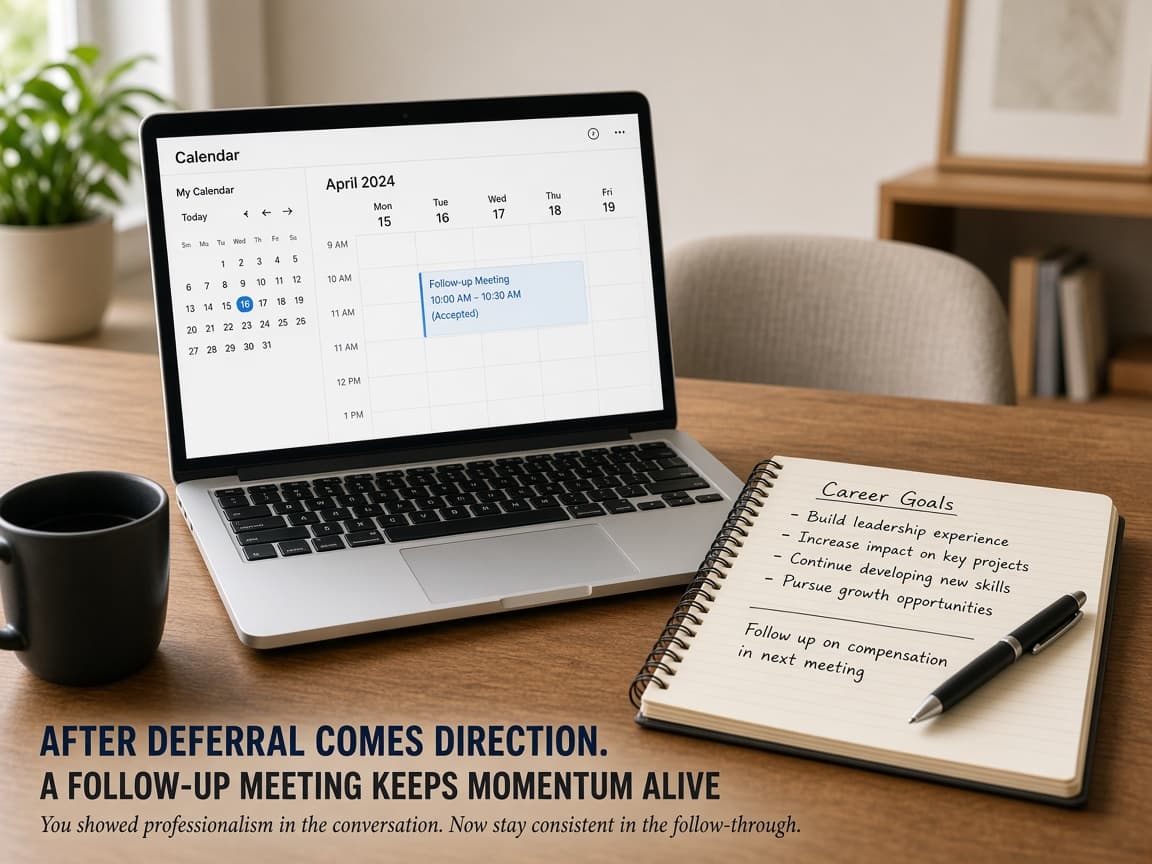 Follow-up meeting accepted on the calendar after a not-now