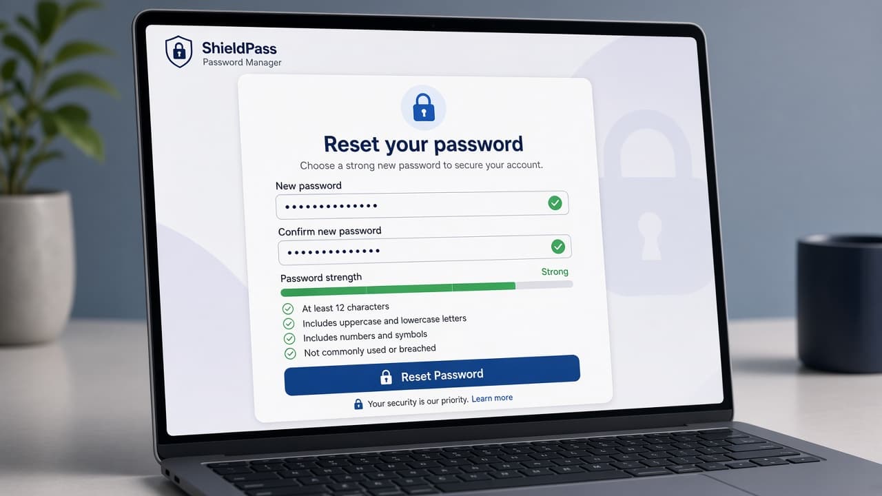 Laptop login screen with Forgot password link highlighted