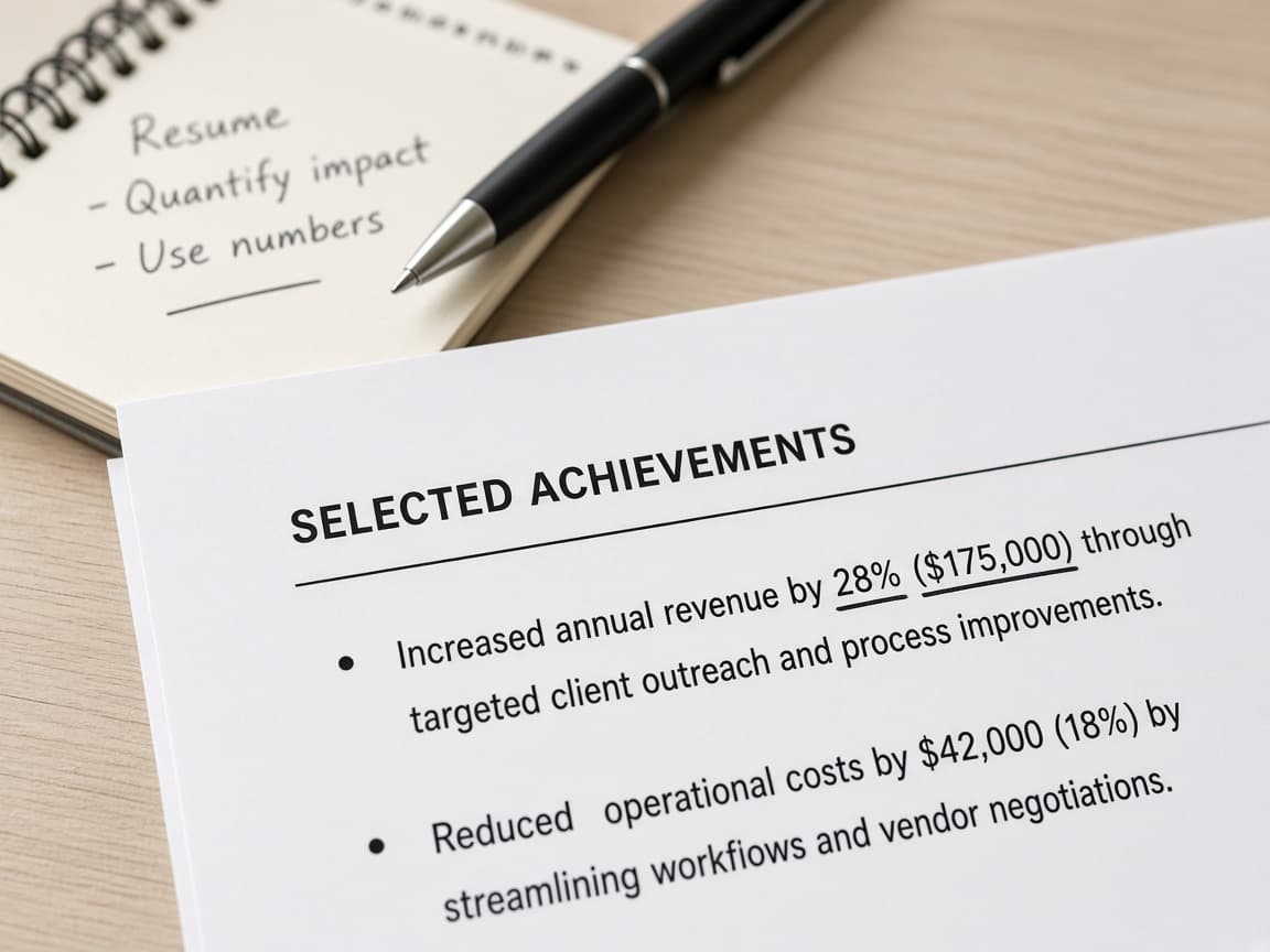 Resume with relevant bullets moved higher under a recent role