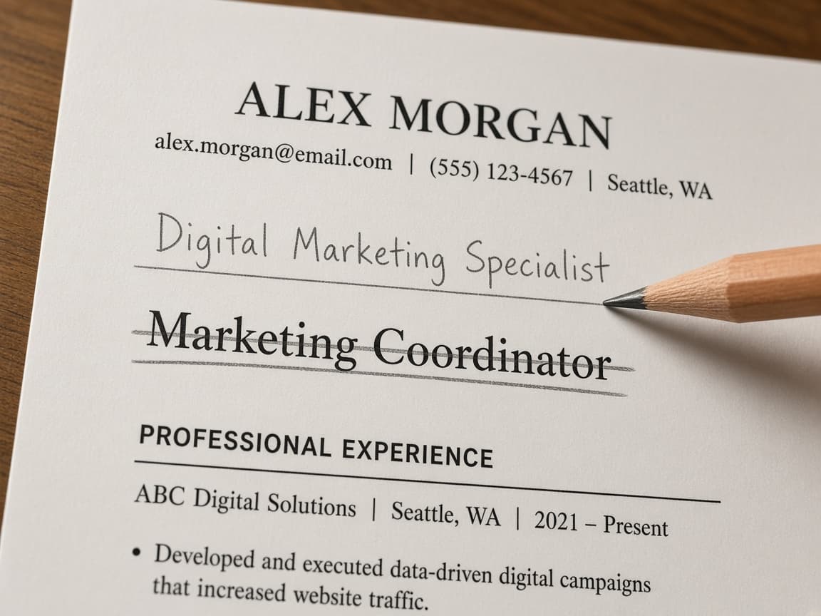 Graphic portfolio set aside beside a plain resume file