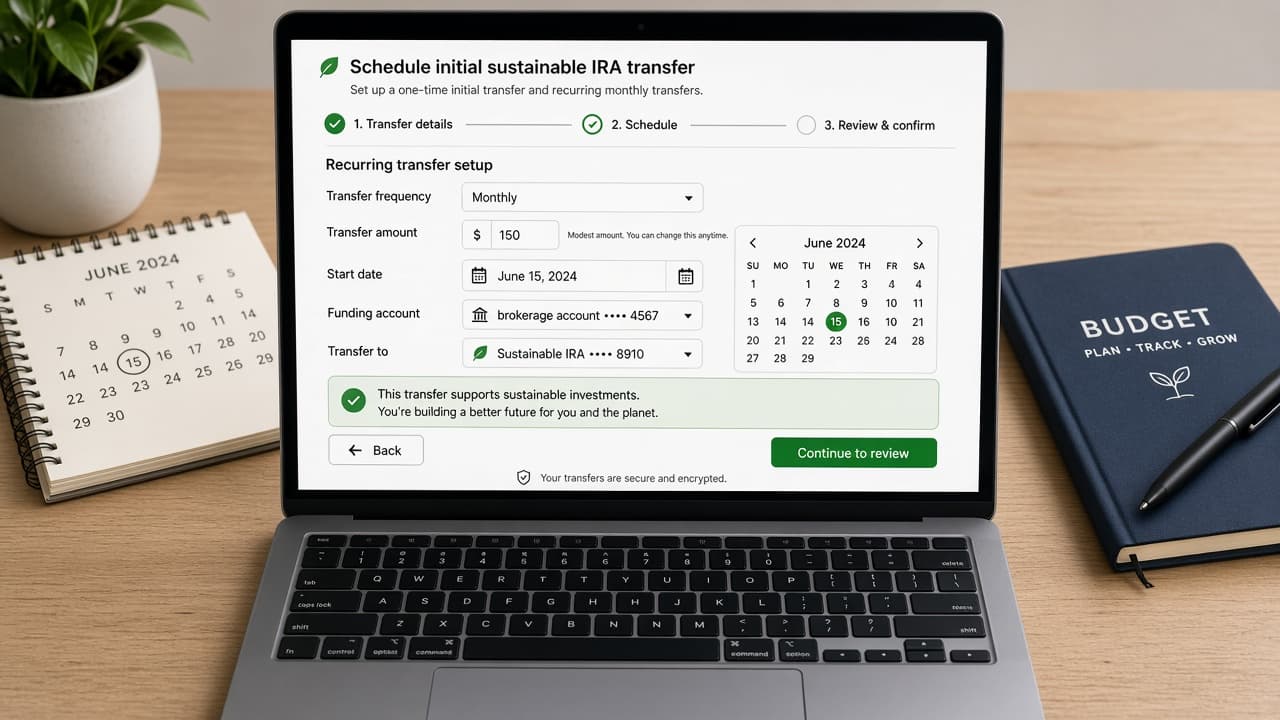 Schedule an initial transfer you can sustain
