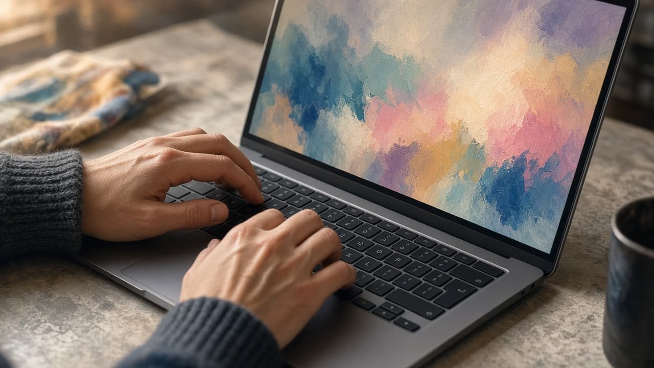 Illustrative Mac desktop with a full-screen screenshot thumbnail appearing in the corner