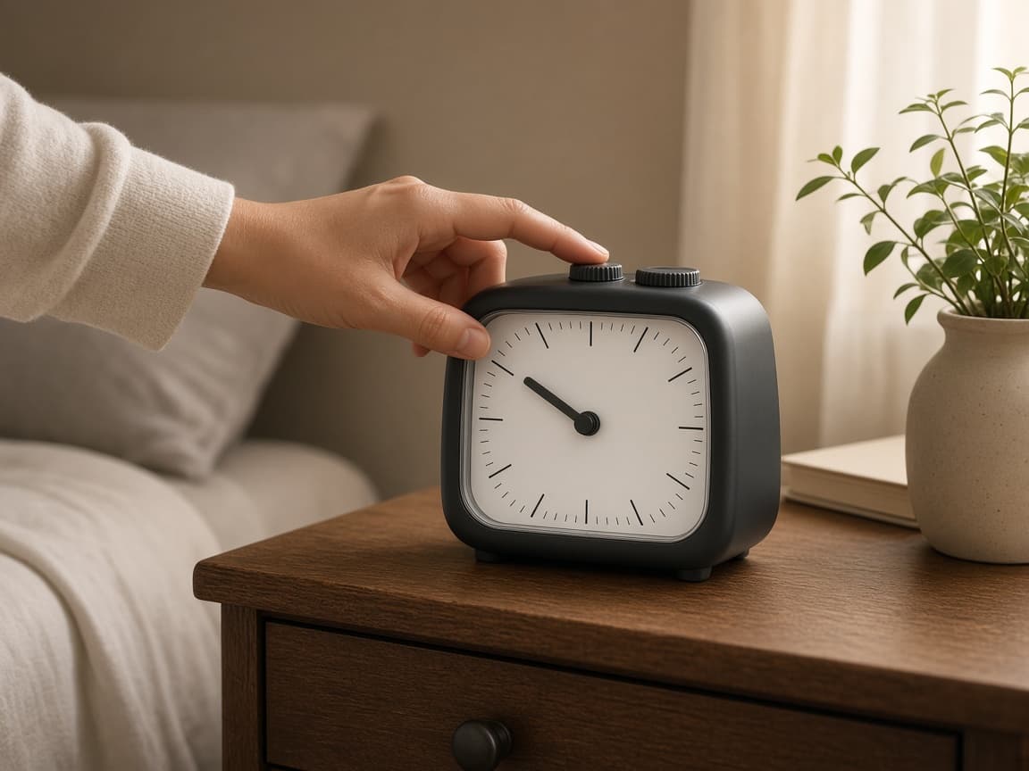 Card with wake time and a gradually earlier bed window