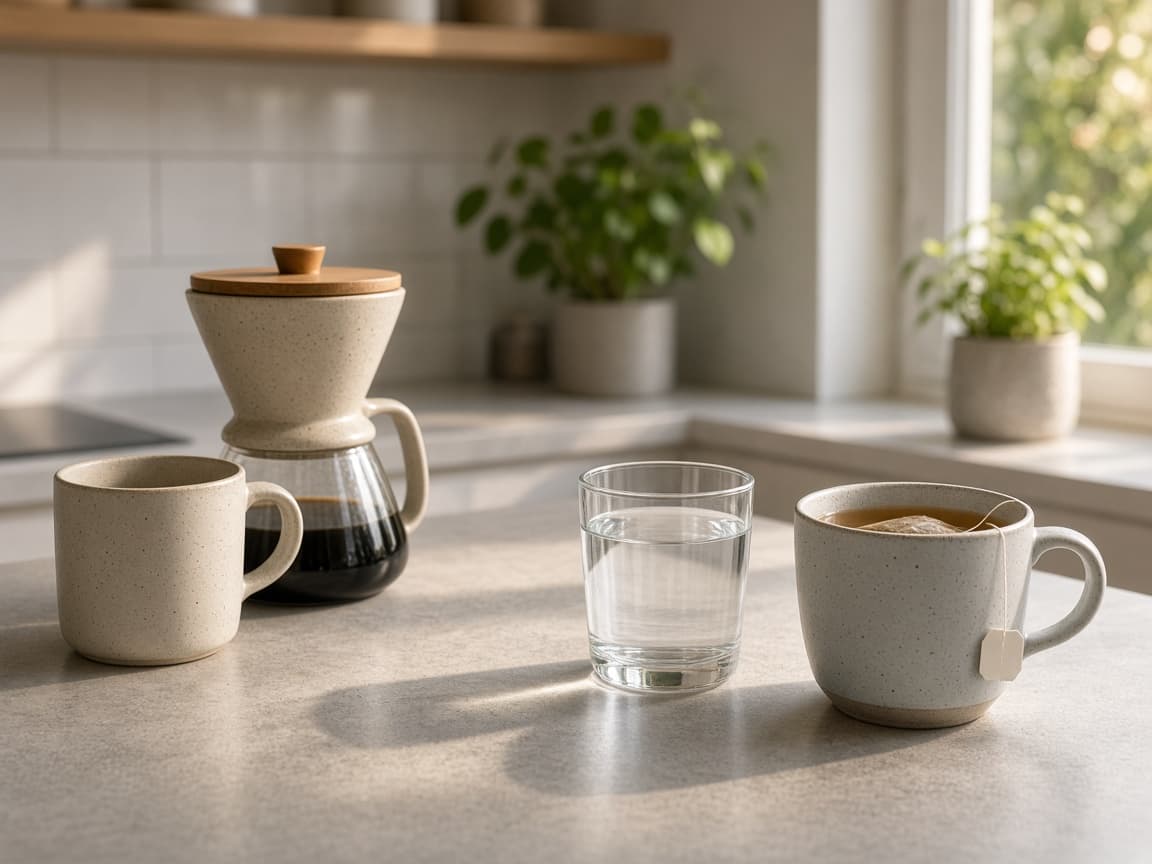 Coffee cup with a clock showing an afternoon caffeine cut-off