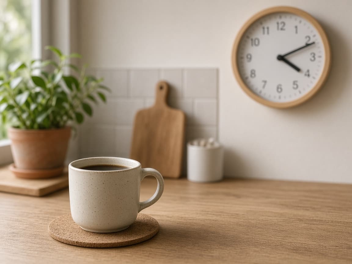 Dinner plate with a clock well before bedtime