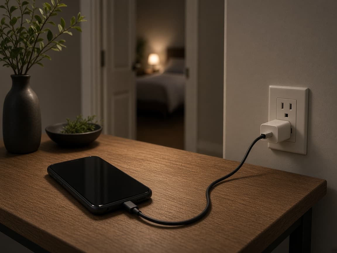 Phone in grayscale with Do Not Disturb enabled