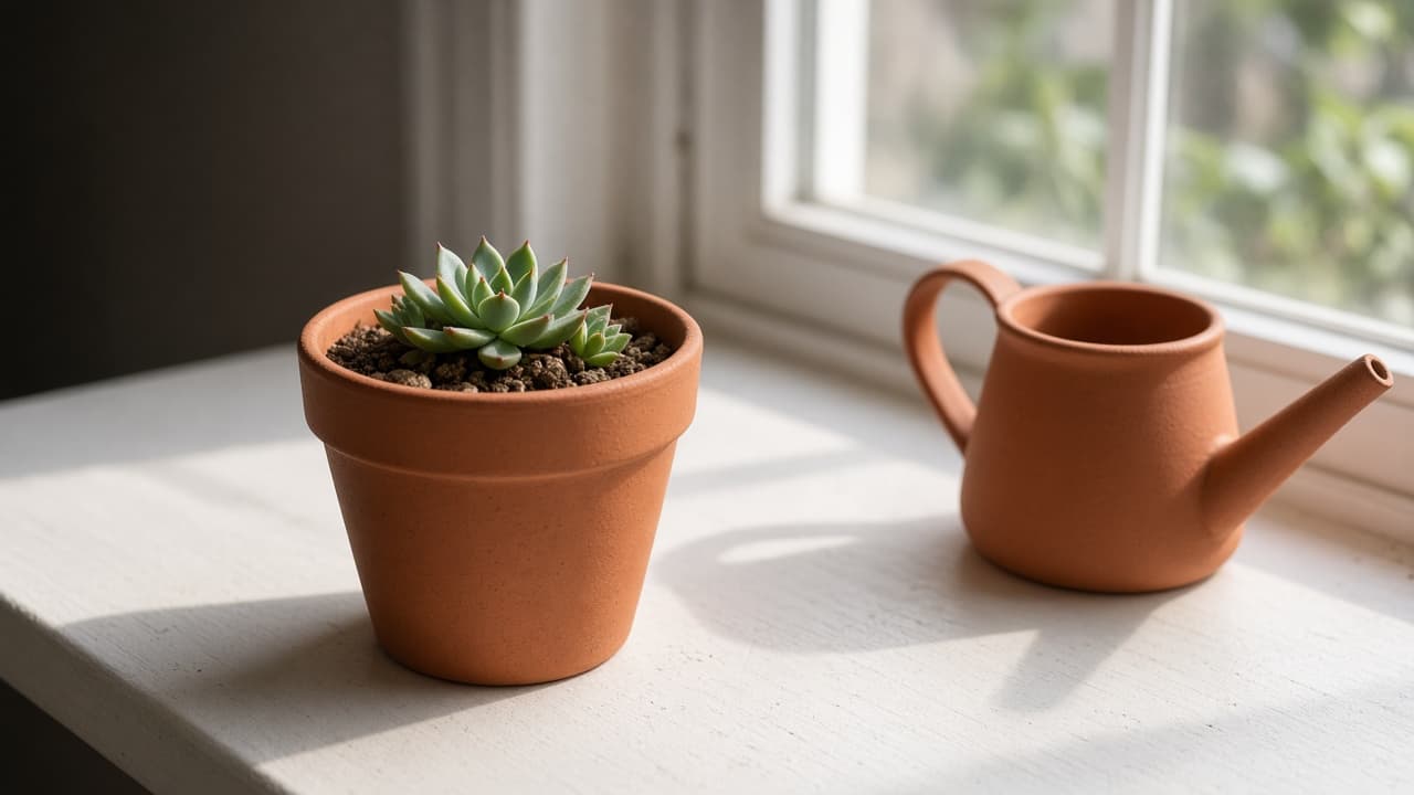 Hands loosening circling succulent roots before repotting