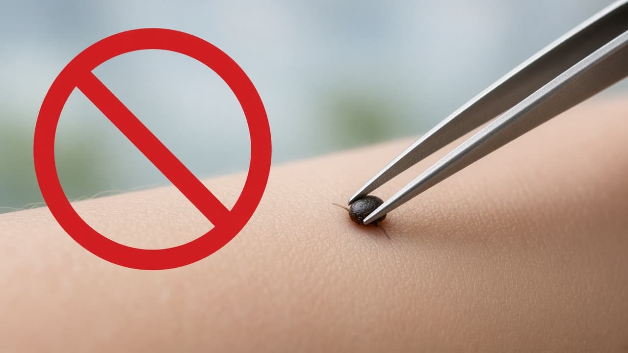 Twisting tweezer motion marked unsafe during tick removal