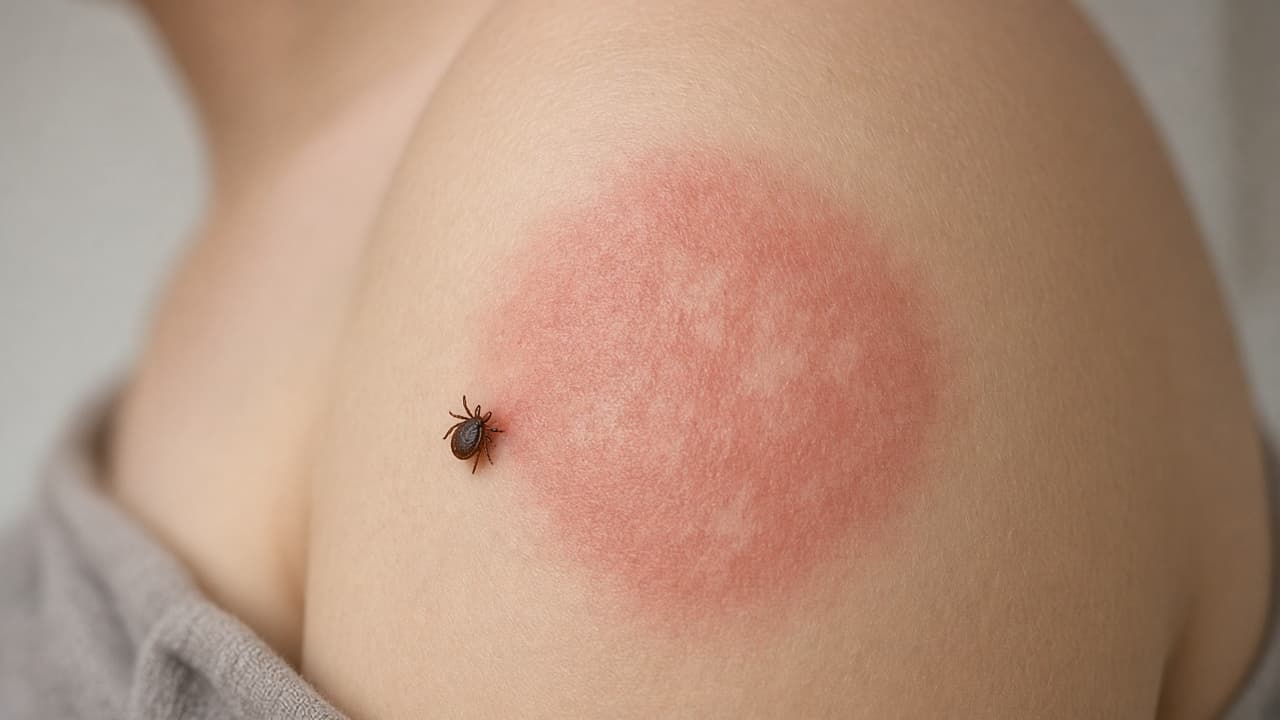 Expanding rash on skin without a perfect bullseye pattern