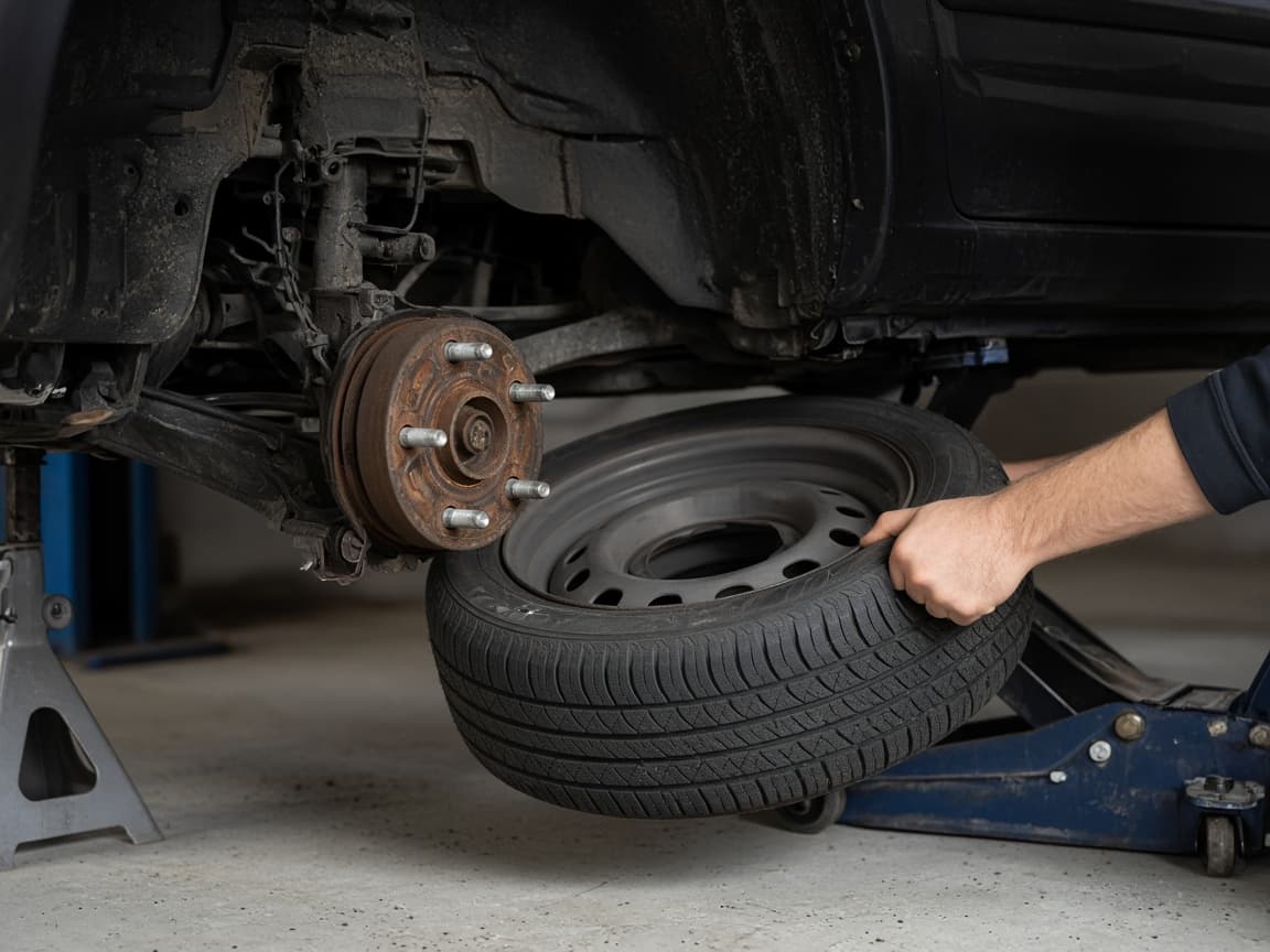 Star-pattern arrows drawn across lug nut positions
