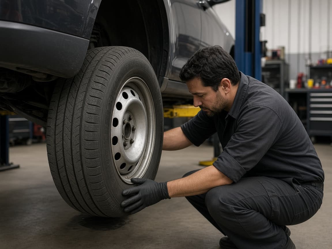 TPMS warning noted beside a same-day shop appointment
