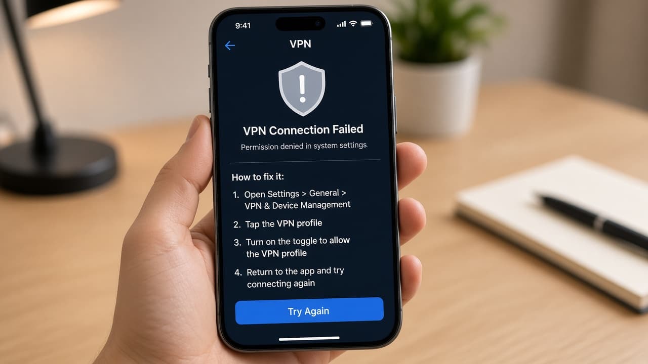 Deny the VPN profile and wonder why it fails
