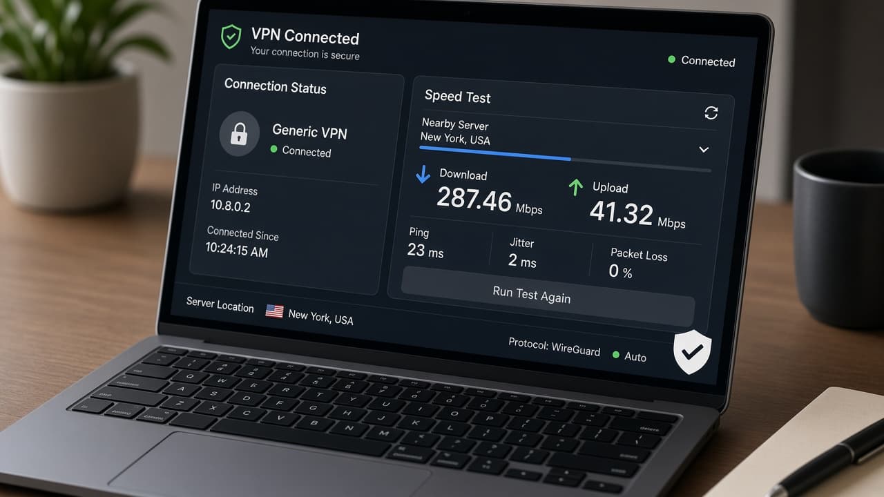 Run a quick speed test on a nearby server