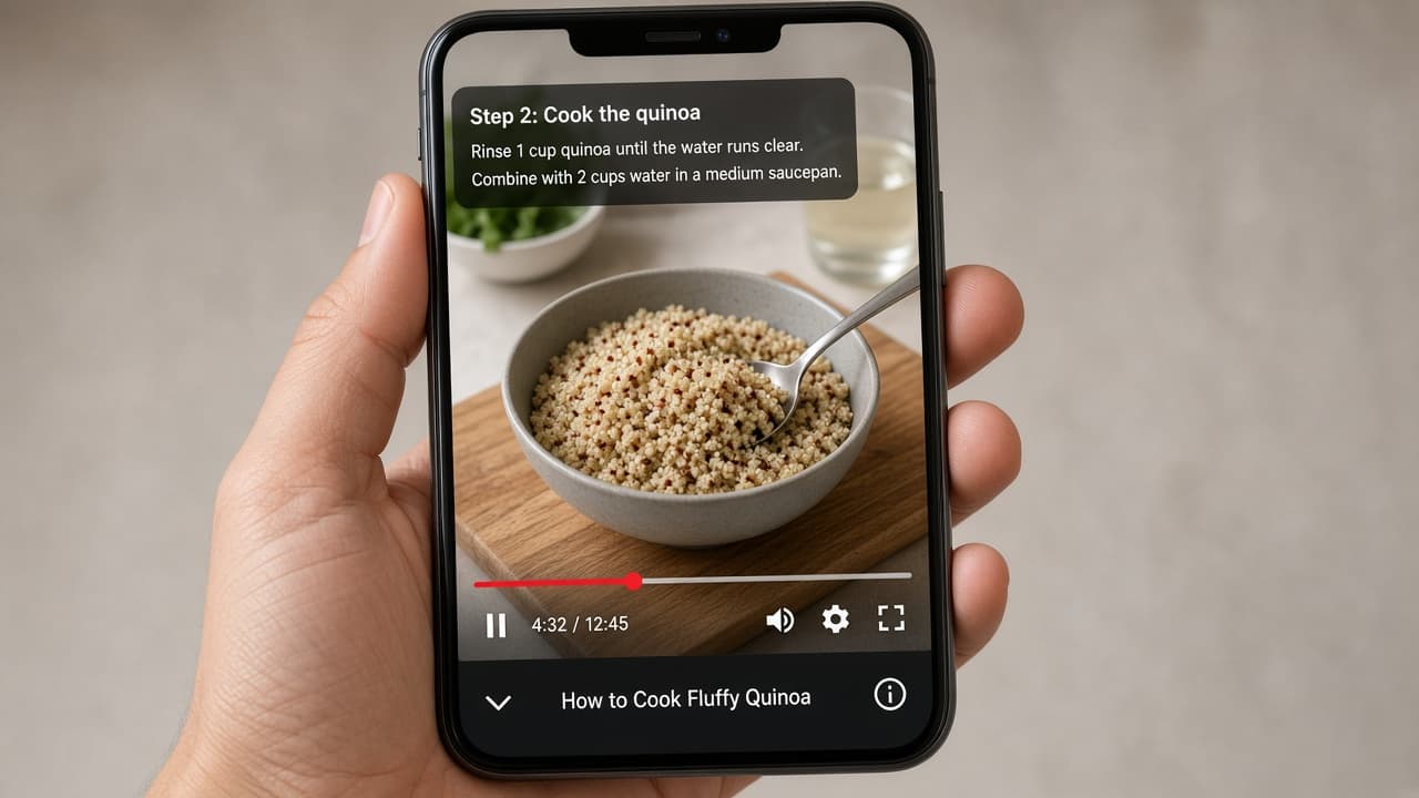 Phone playing a regular YouTube video without a pre-roll ad