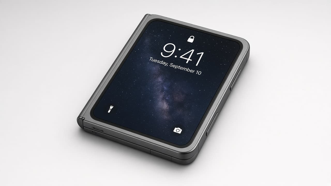Illustrative closed iPhone Duo with outer cover display