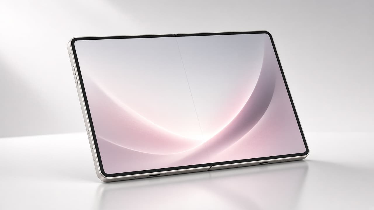Illustrative open iPhone Duo with large inner display