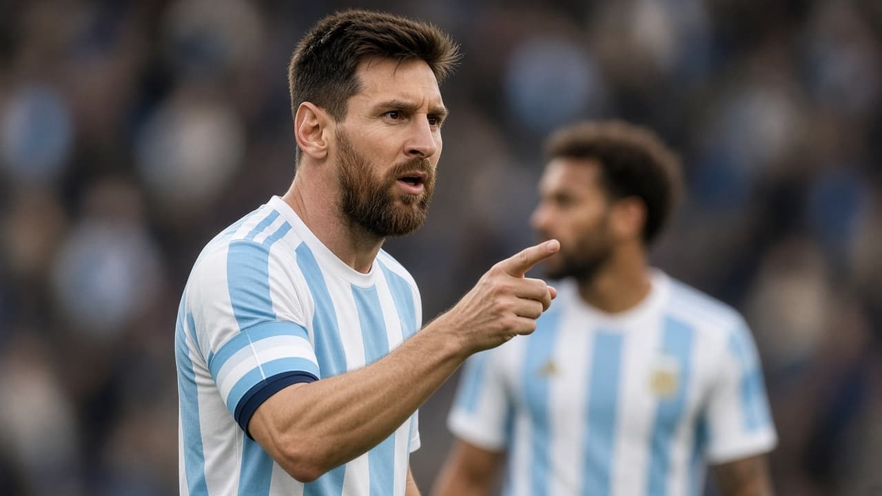 Illustrative Messi as Argentina captain directing play