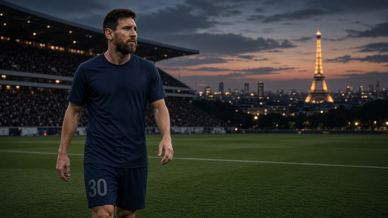 Illustrative Messi in a Paris Saint-Germain era kit