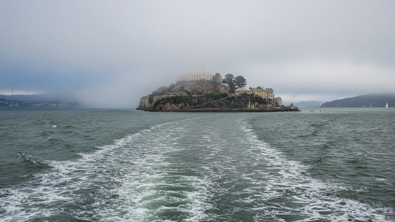 Illustrative ferry view toward Alcatraz